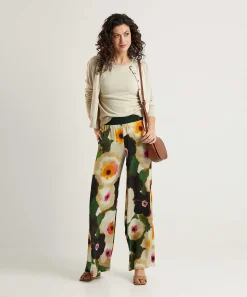 Caroline Biss Silky Palazzo Broek Fancy Flower