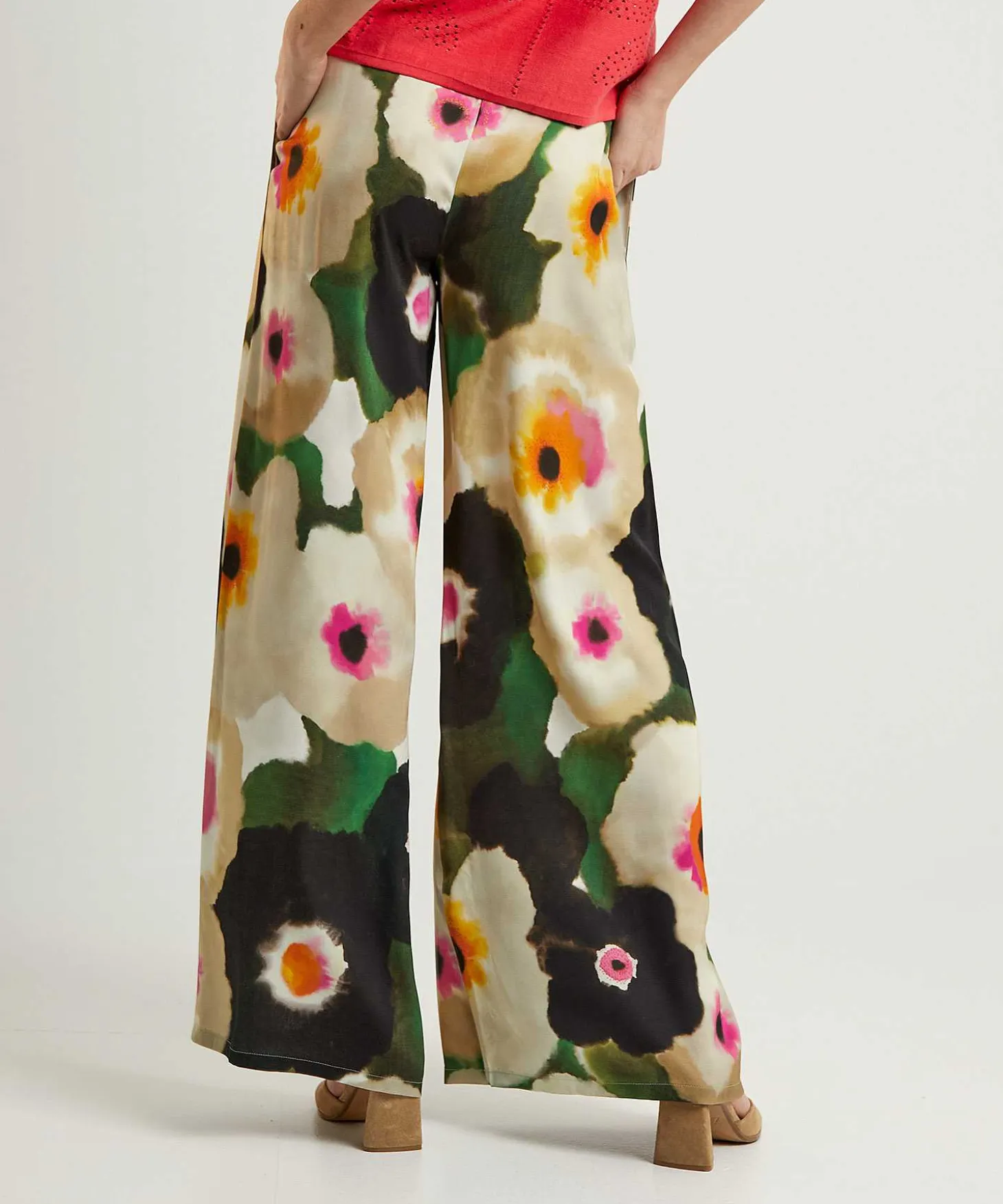 Caroline Biss Silky Palazzo Broek Fancy Flower