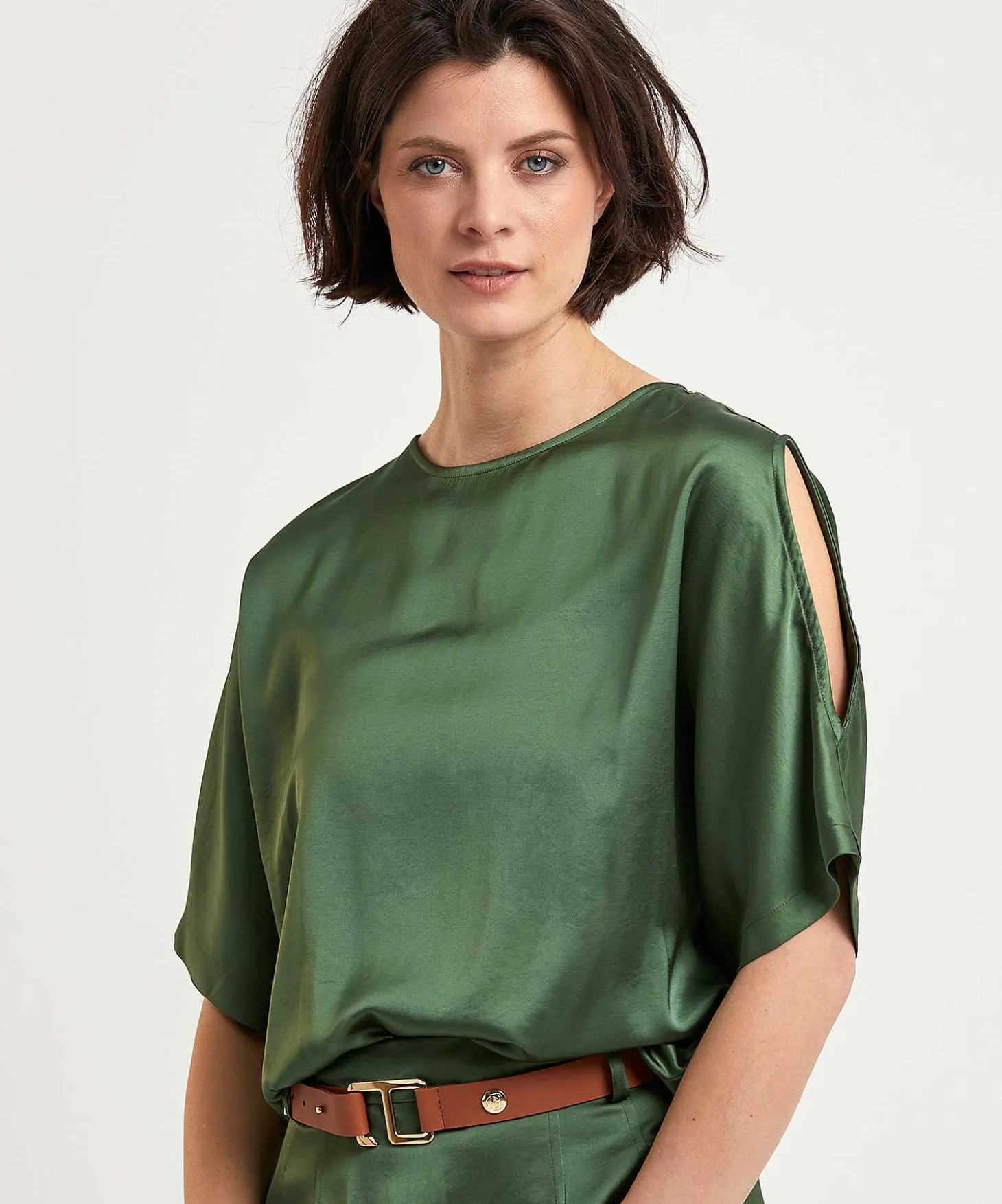 Caroline Biss Silky Top Open Schouder