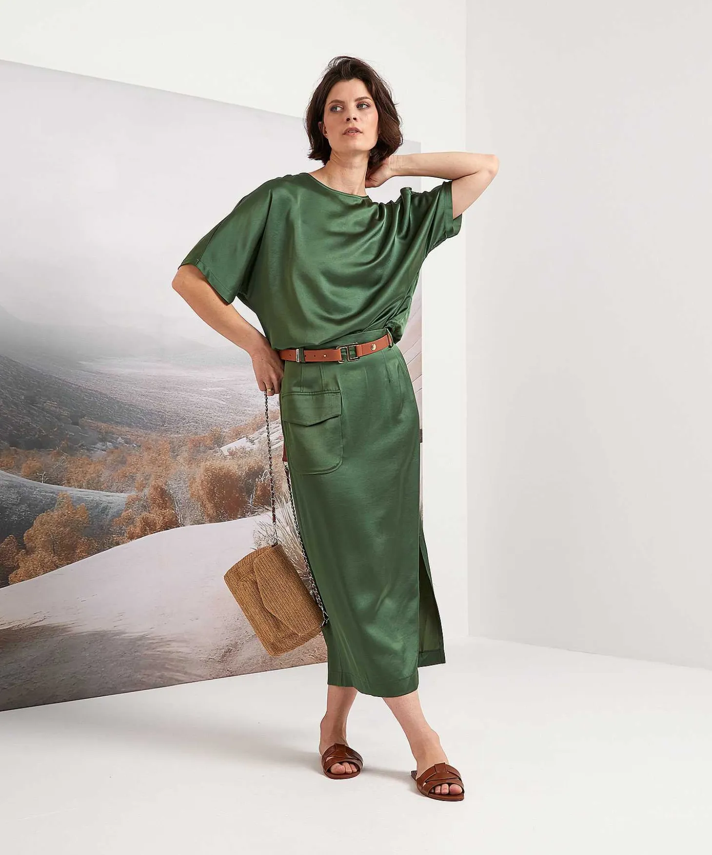 Caroline Biss Silky Top Open Schouder