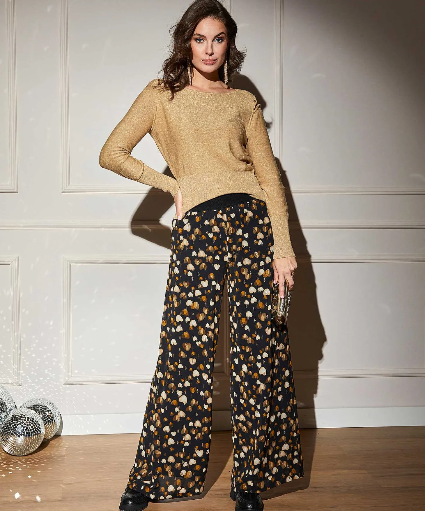 Caroline Biss Truitje Open Schouder Lurex