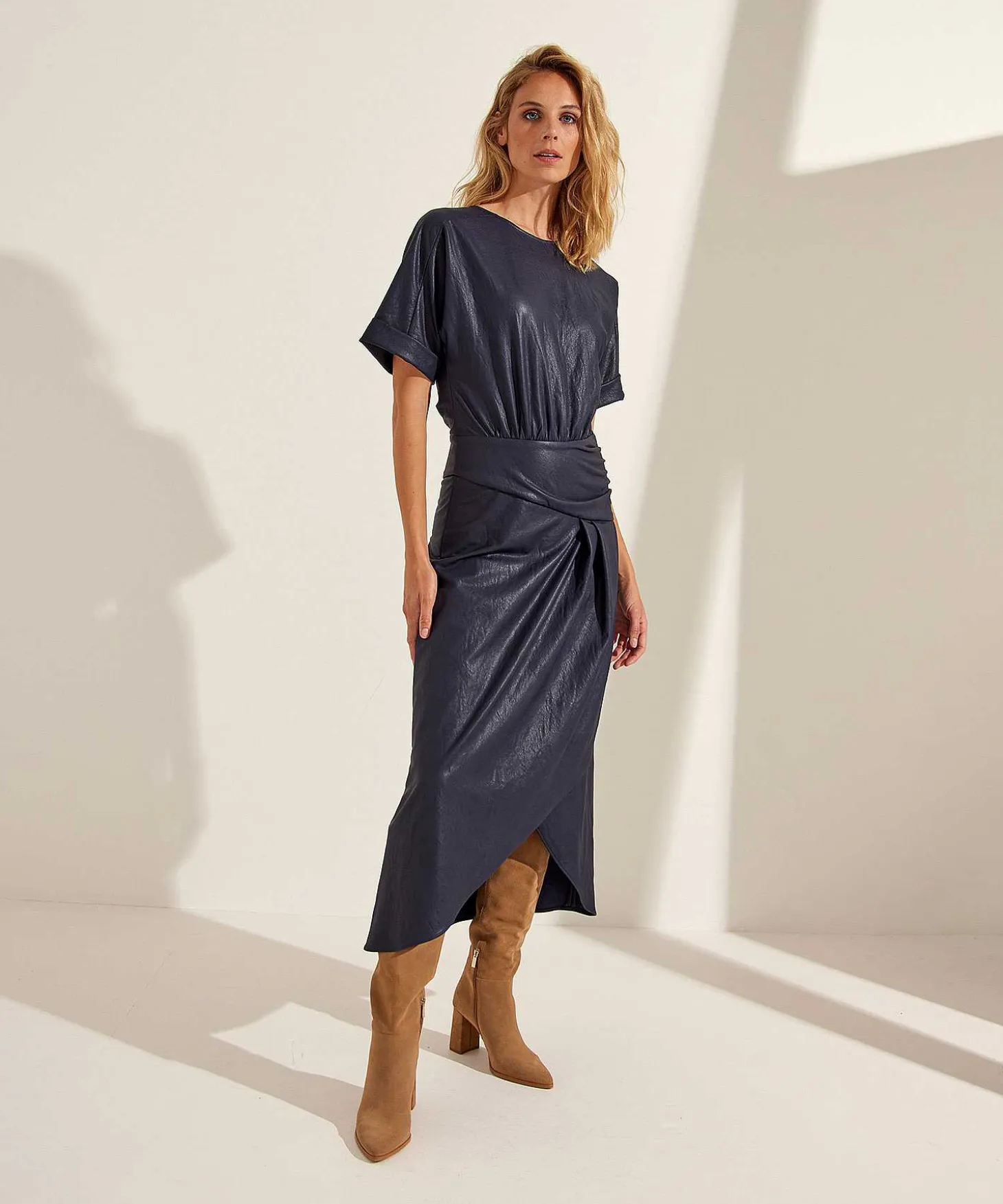 Caroline Biss Vegan Leather Jurk