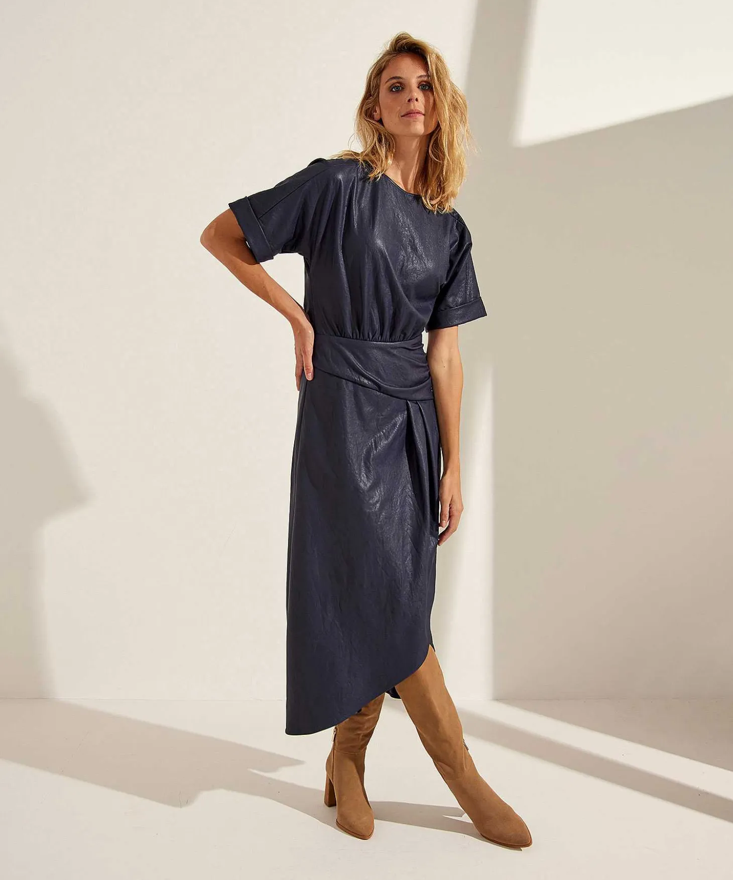 Caroline Biss Vegan Leather Jurk
