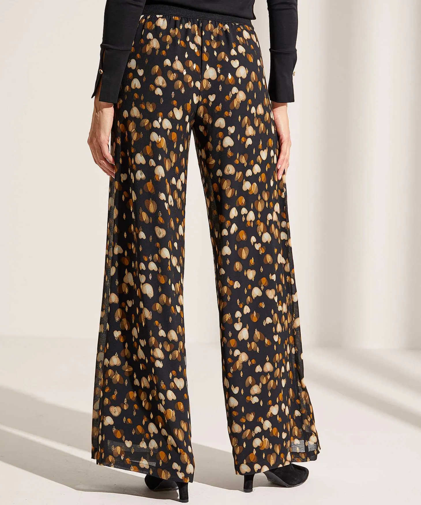 Caroline Biss Wide Leg Broek Hartjes Lurex