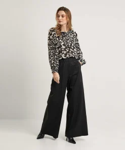 Caroline Biss Wide Leg Poplin Broek