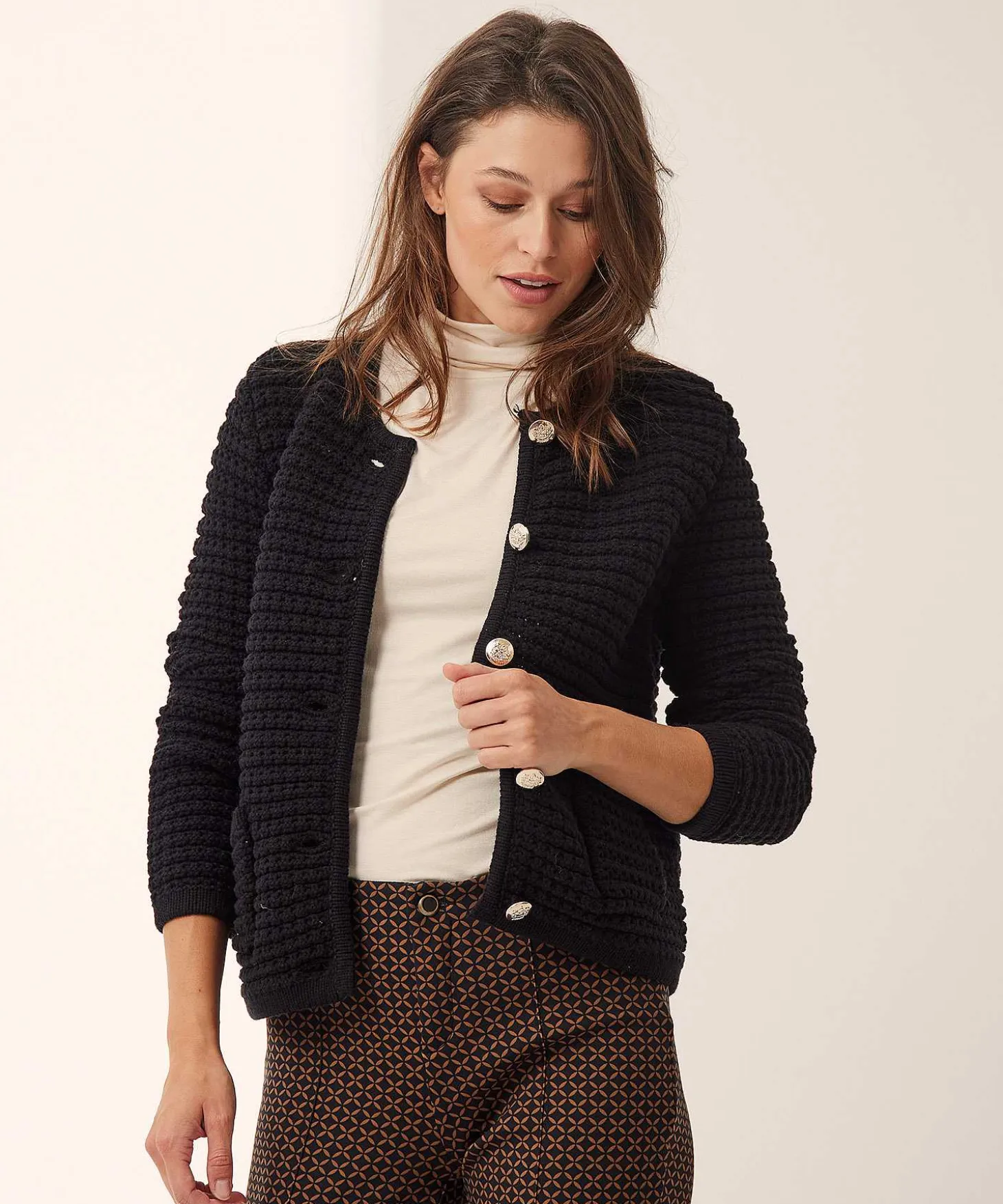 Emotions Blazervest Fantasie Rib Knopen