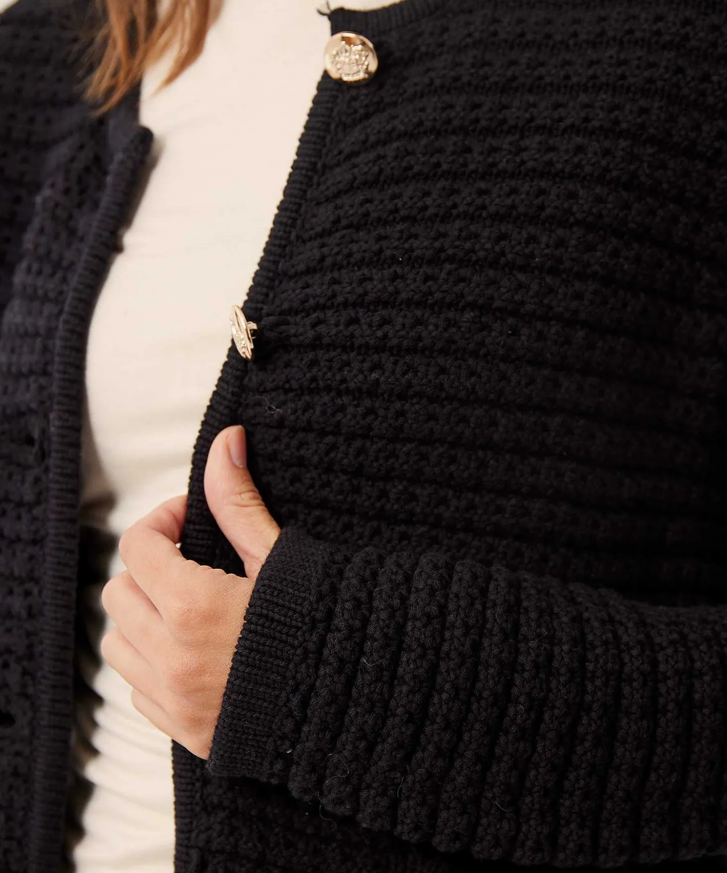 Emotions Blazervest Fantasie Rib Knopen
