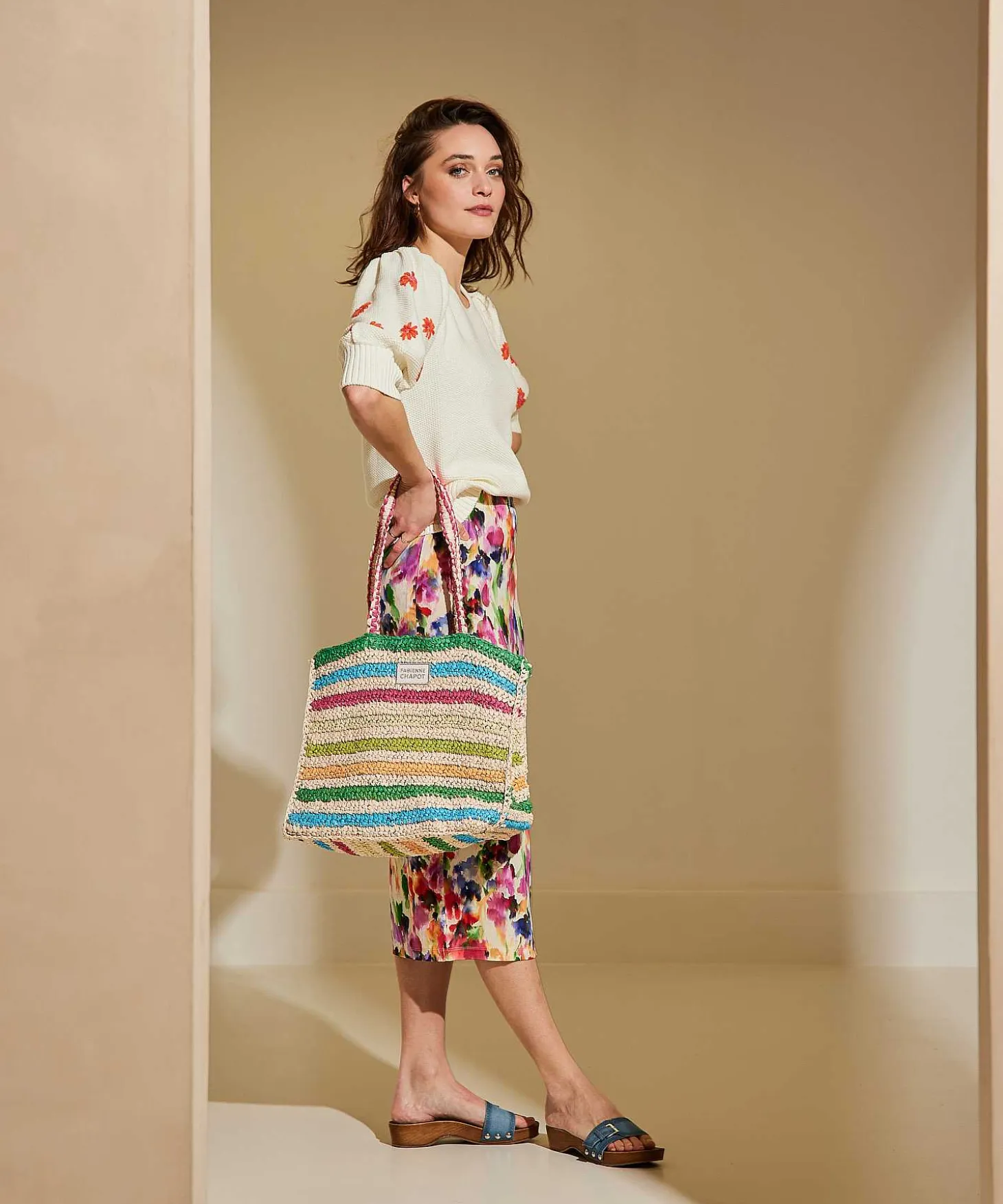 Fabienne Chapot Raffia Tas Multicolor Naomi