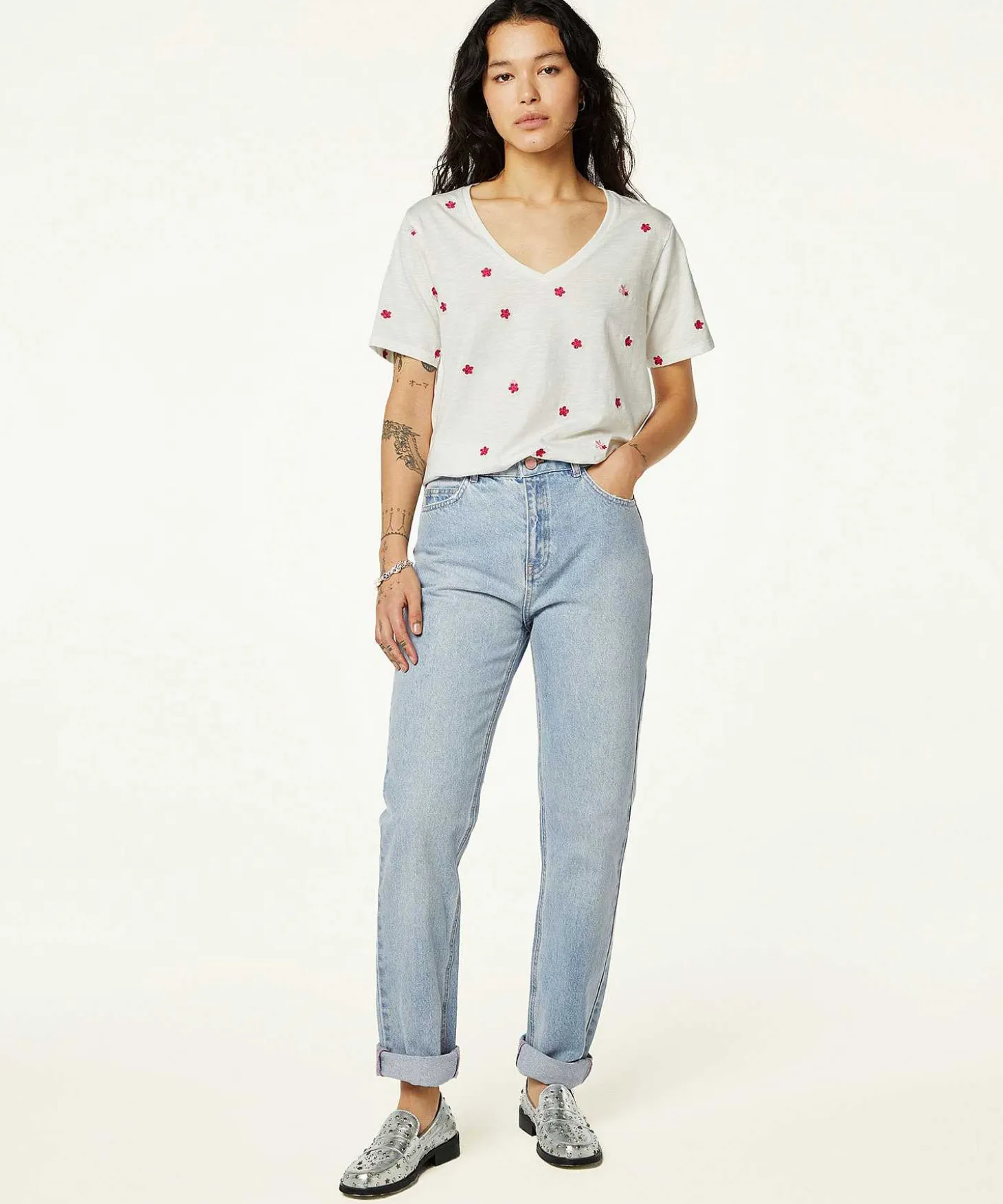 Fabienne Chapot T-Shirt Bloemen Borduursel Phill