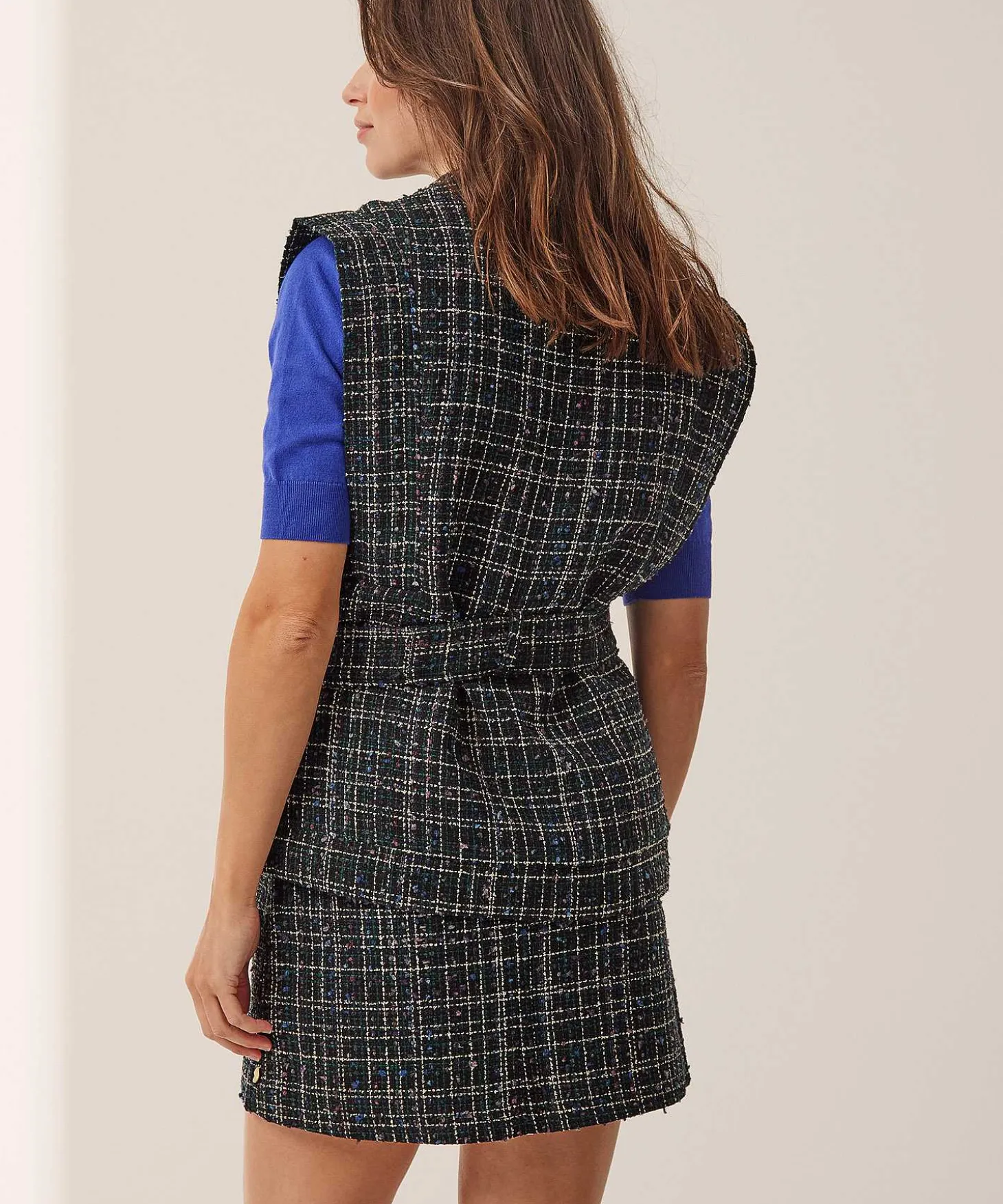 Fabienne Chapot Tweed Gilet Lurex Lionel