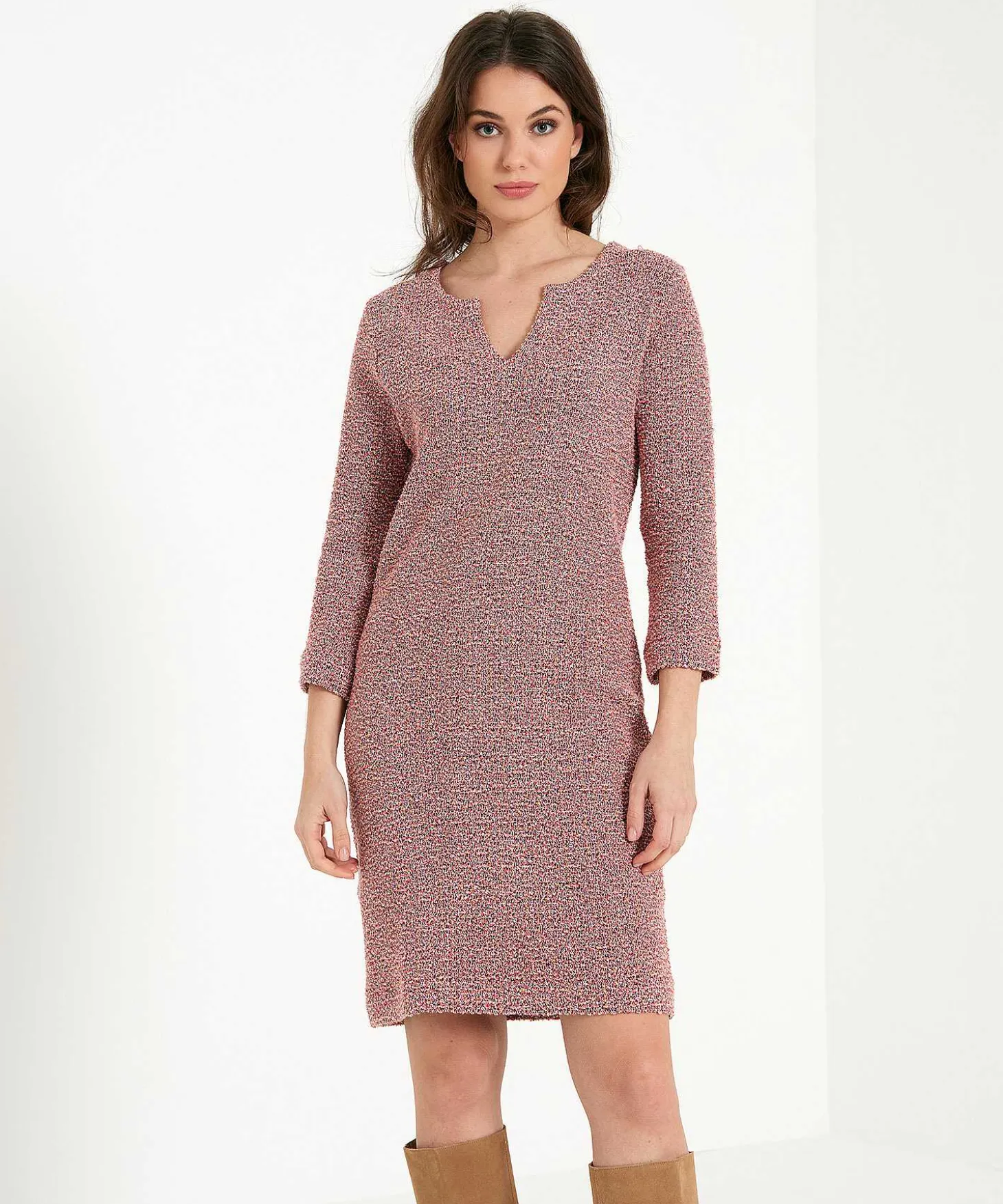 Giulia E Tu Boucle Jurk Kniphals