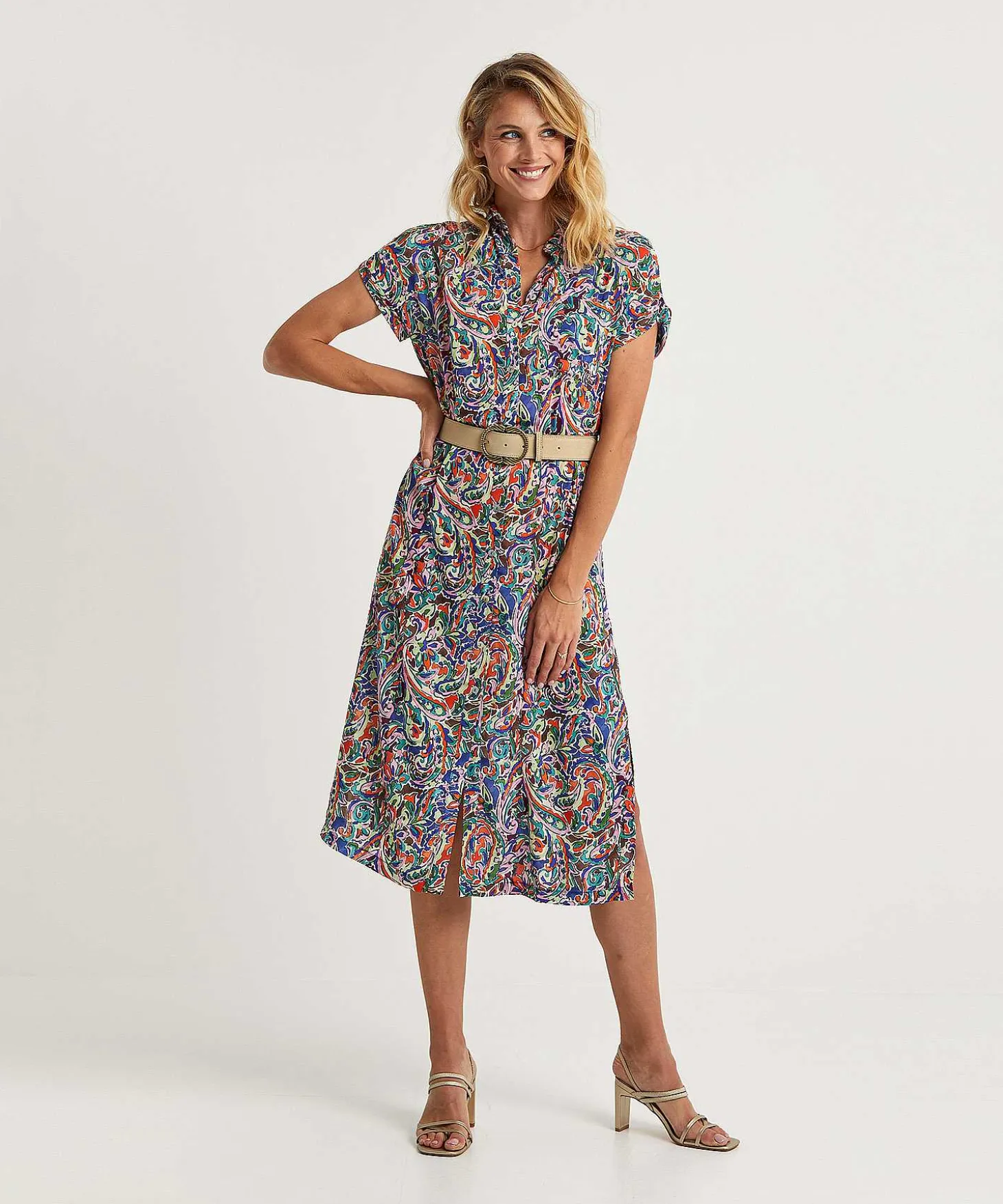 Giulia E Tu Doorknoopjurk Multi Paisley