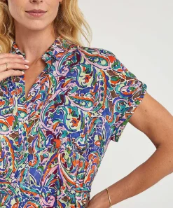 Giulia E Tu Doorknoopjurk Multi Paisley