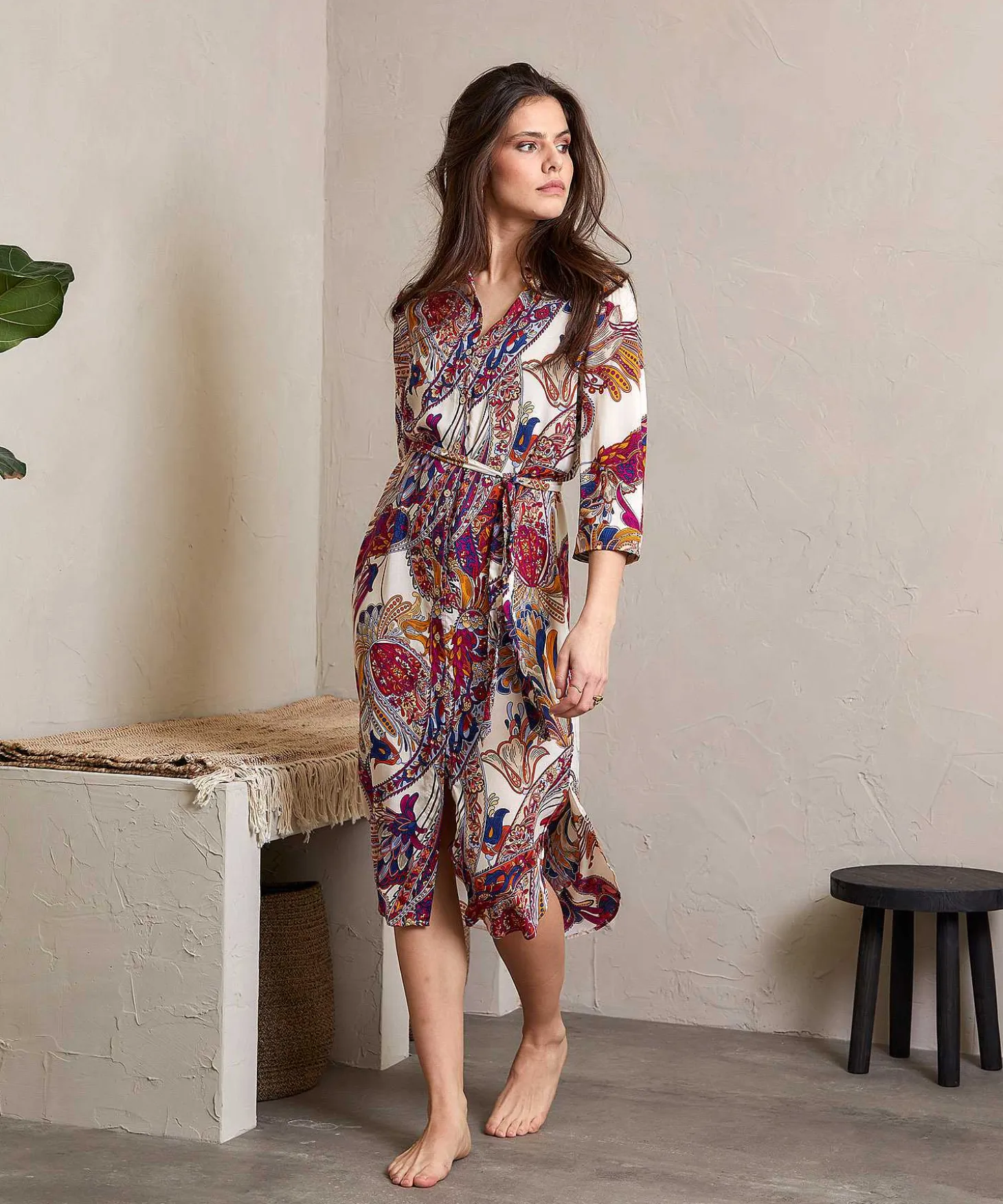 Giulia E Tu Doorknoopjurk Paisley