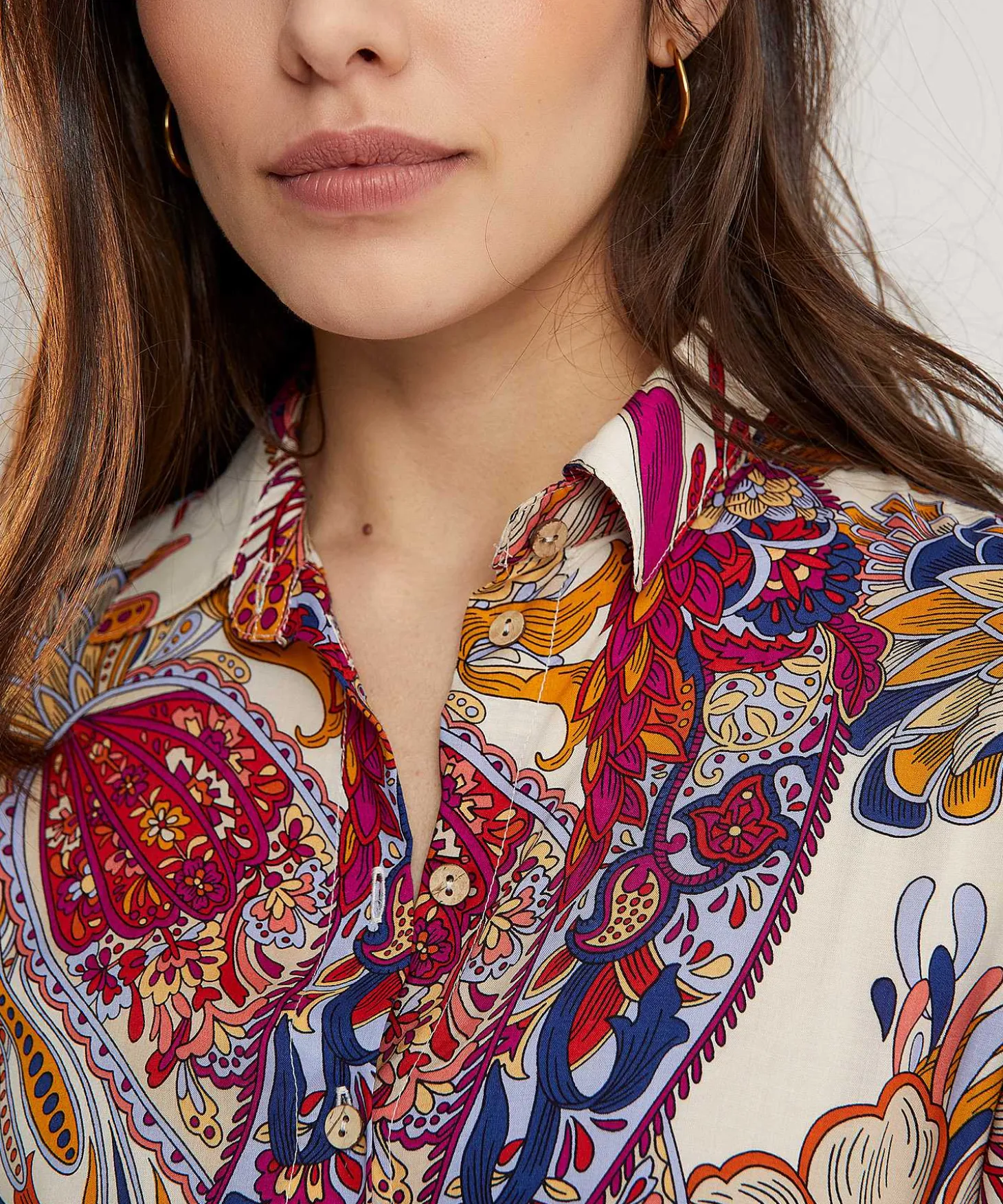 Giulia E Tu Doorknoopjurk Paisley
