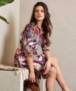 Giulia E Tu Doorknoopjurk Paisley