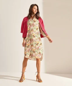 Giulia E Tu Doorknoopjurk Pastel Paisley