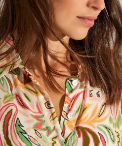 Giulia E Tu Doorknoopjurk Pastel Paisley