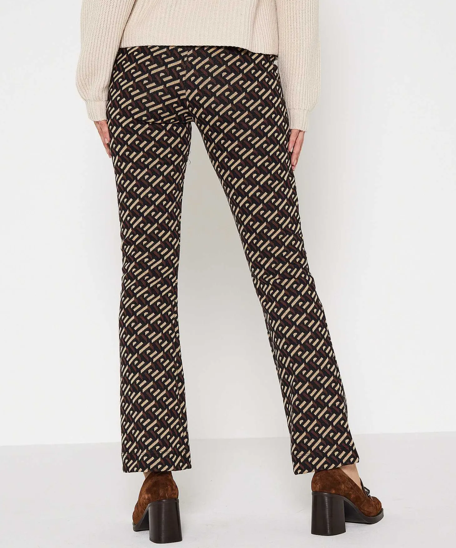 Giulia E Tu Flared Broek Grafisch Jacquard