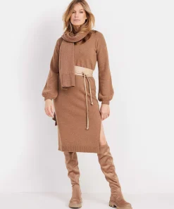 Giulia E Tu Jurk Ballonmouw Wol/Cashmere