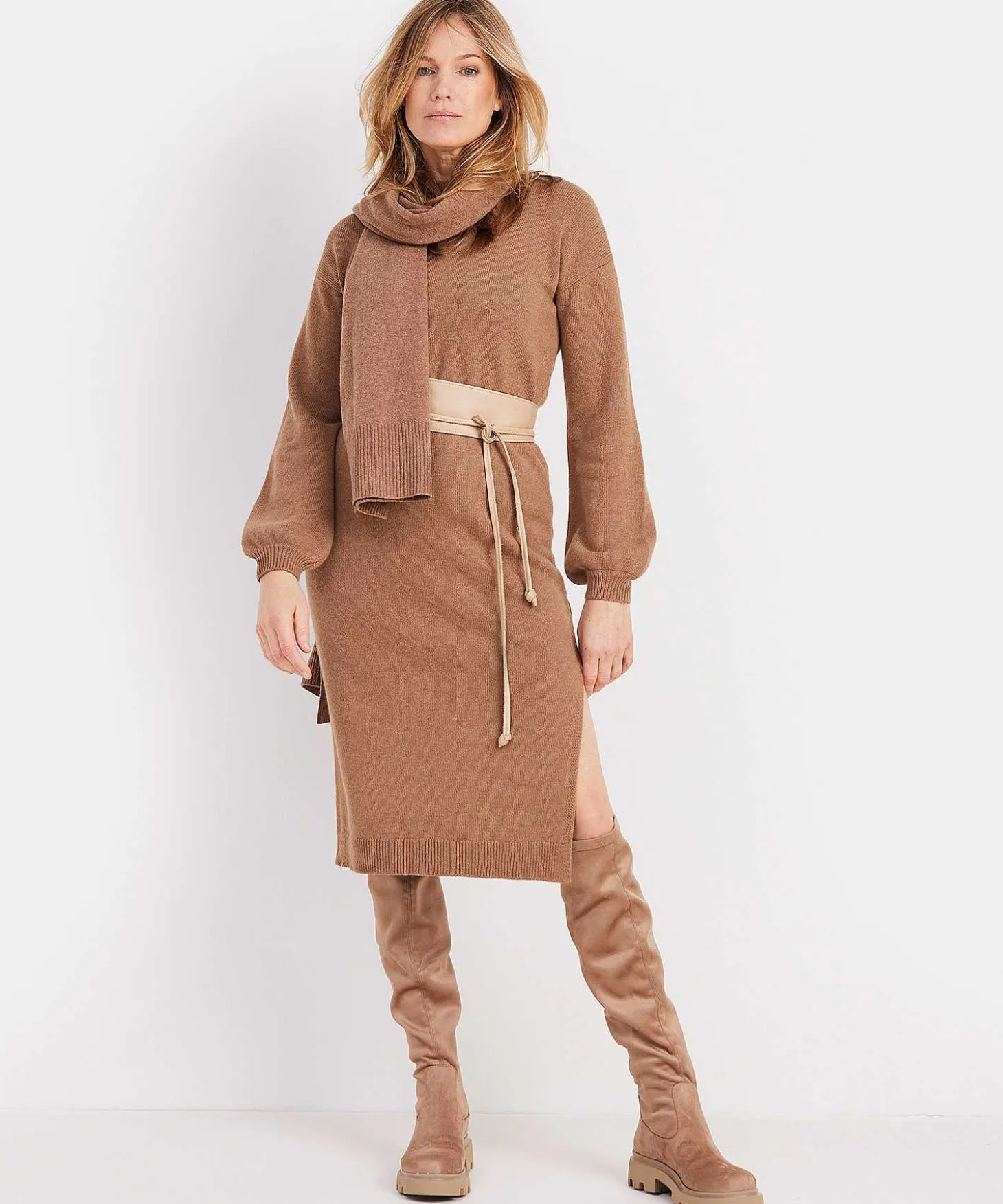 Giulia E Tu Jurk Ballonmouw Wol/Cashmere