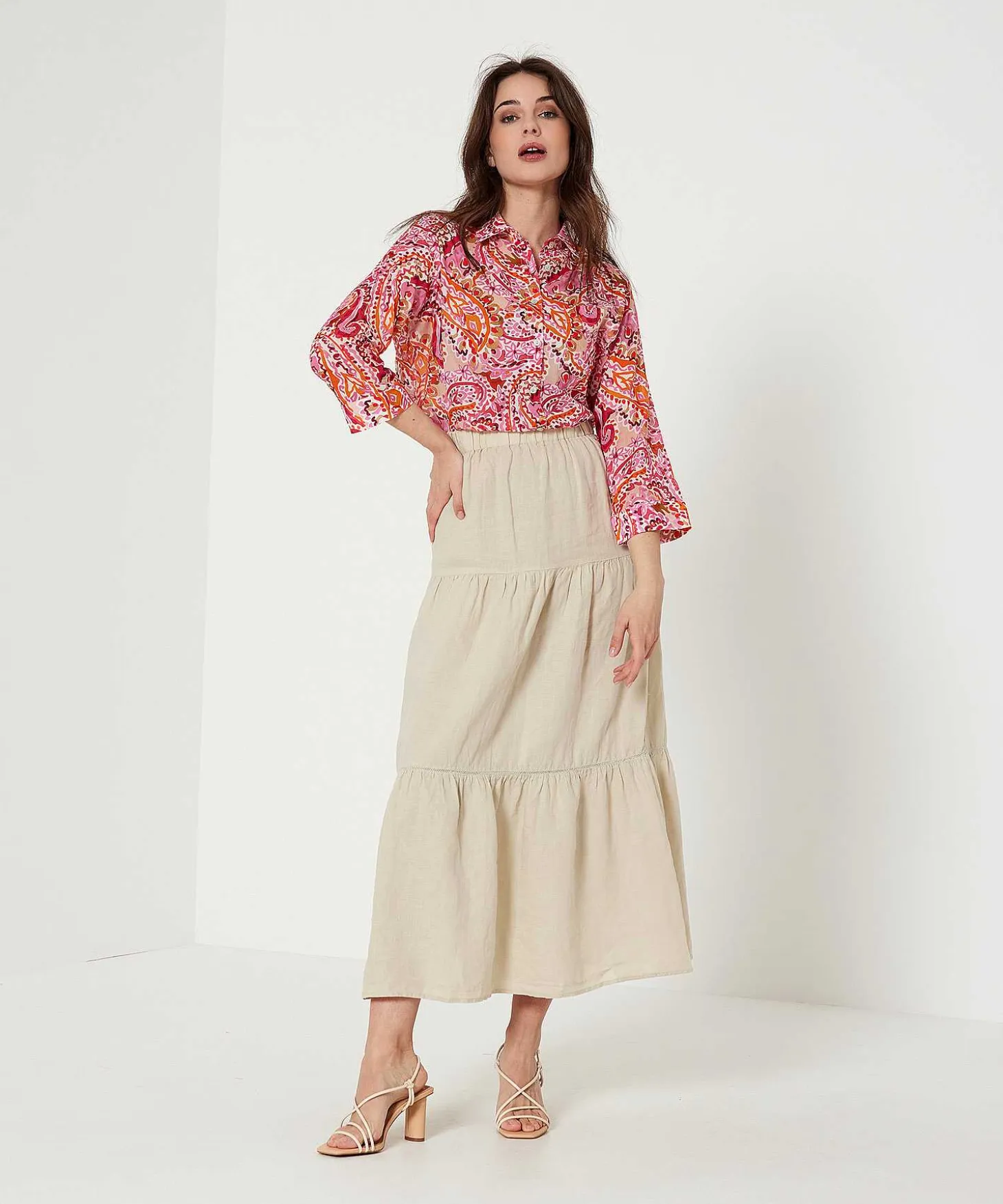 Giulia E Tu Linnen Maxi-Rok