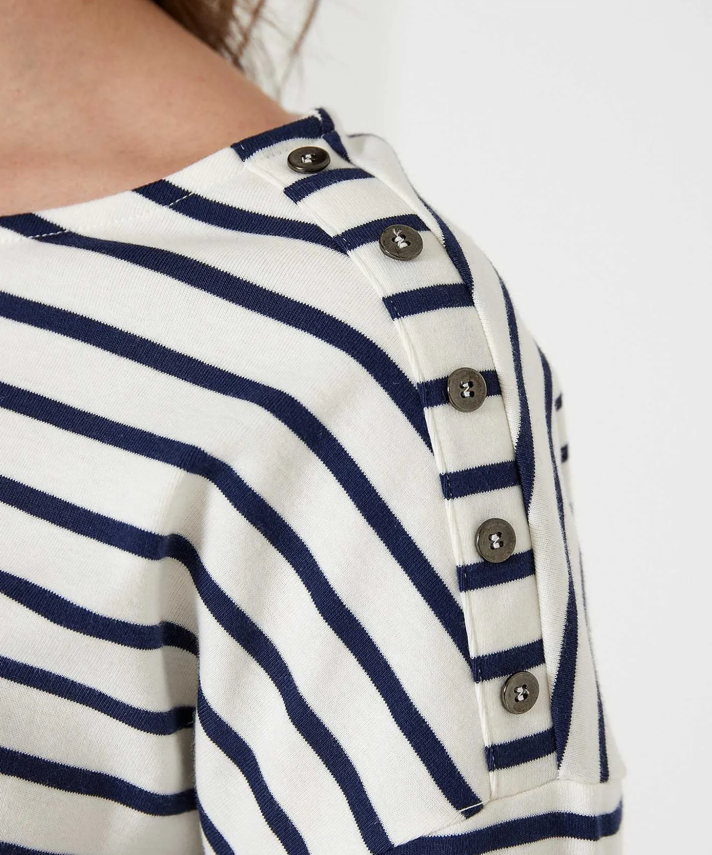 Giulia E Tu Shirt Bretonse Streep Knoopjes