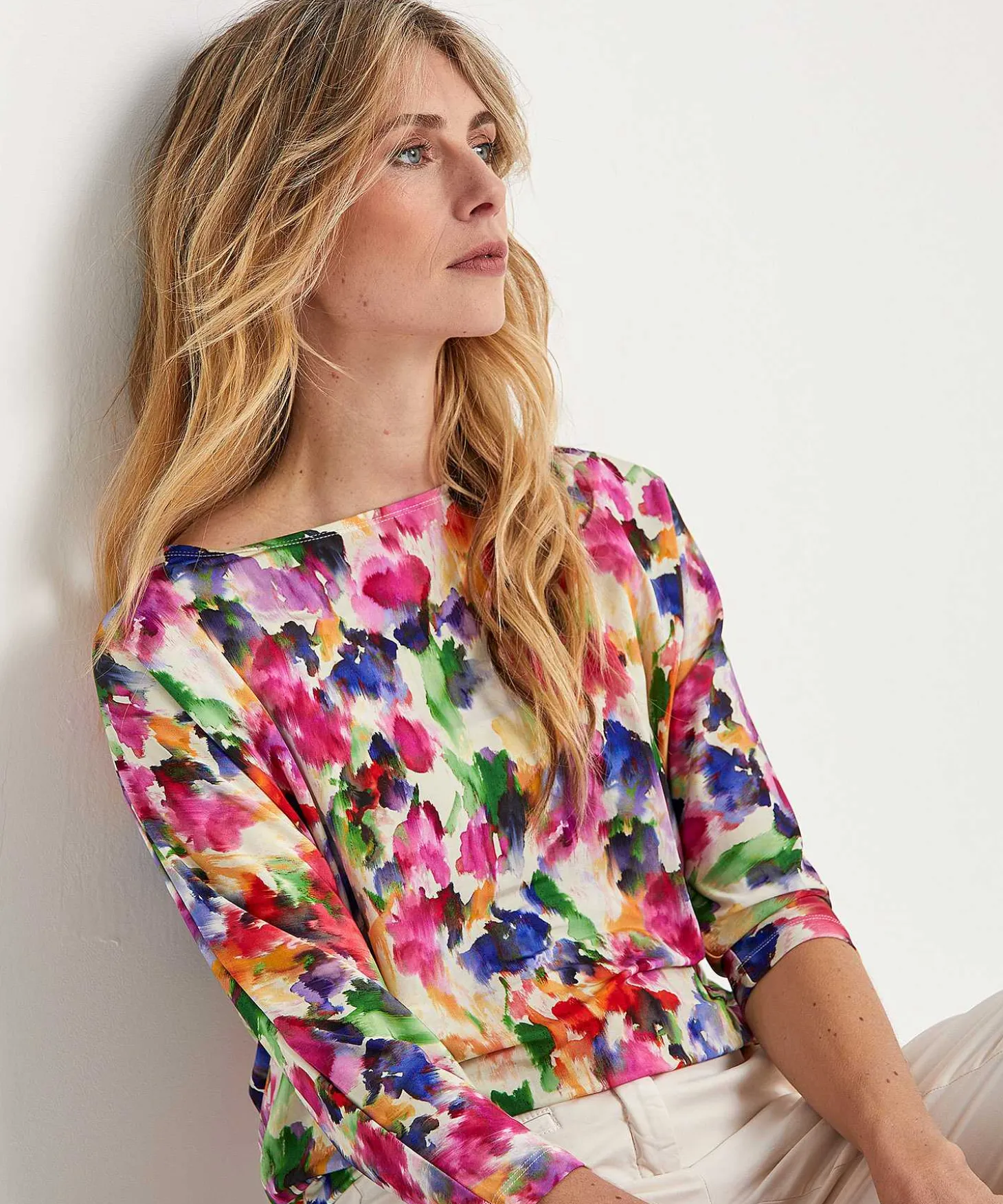 Giulia E Tu Slinky Shirt Faded Flower