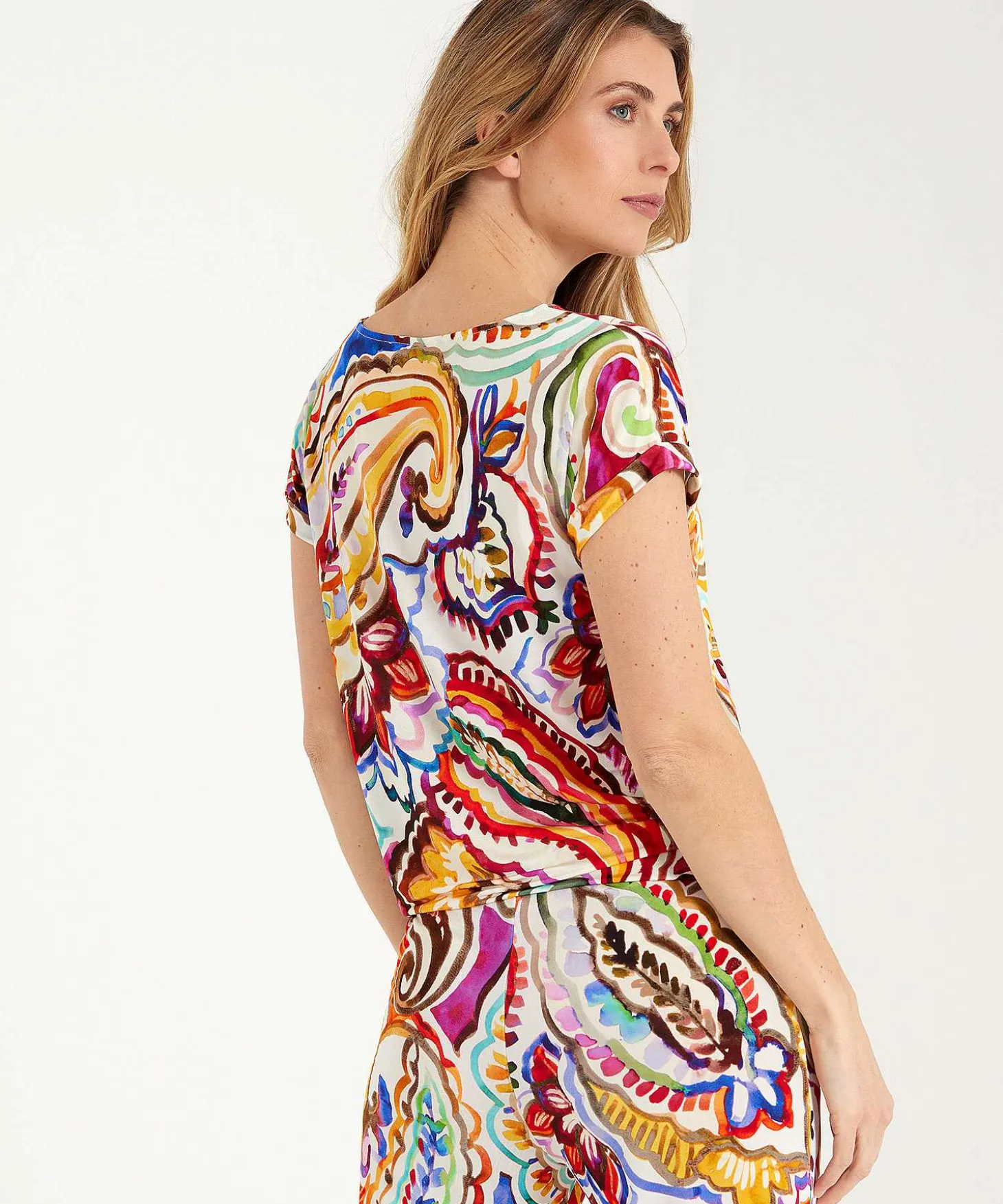 Giulia E Tu Slinky Top Maxi-Paisley