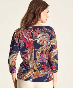 Giulia E Tu Slinky Top Multicolor Paisley