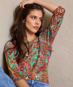 Giulia E Tu Slinky Top Paisley