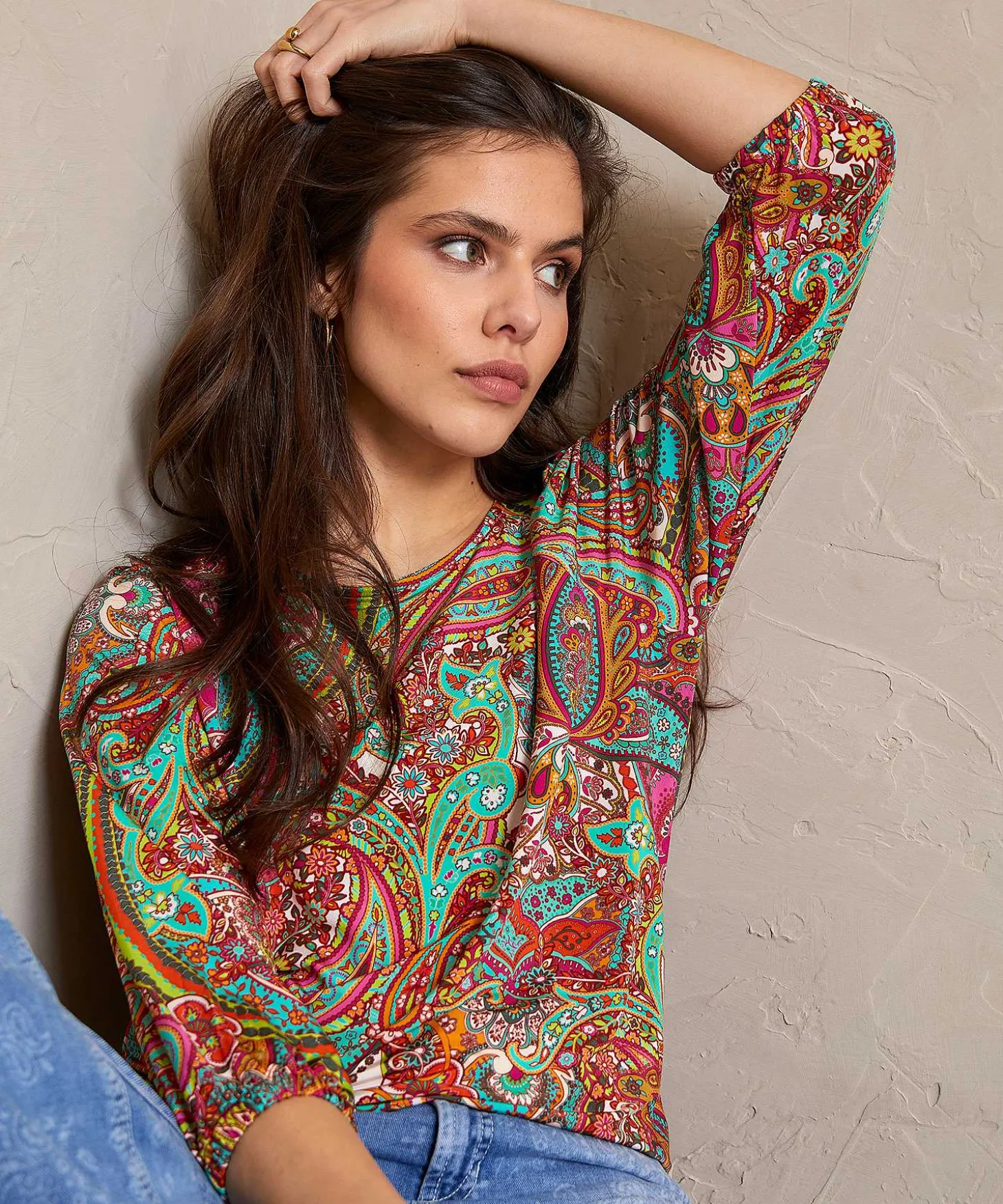 Giulia E Tu Slinky Top Paisley