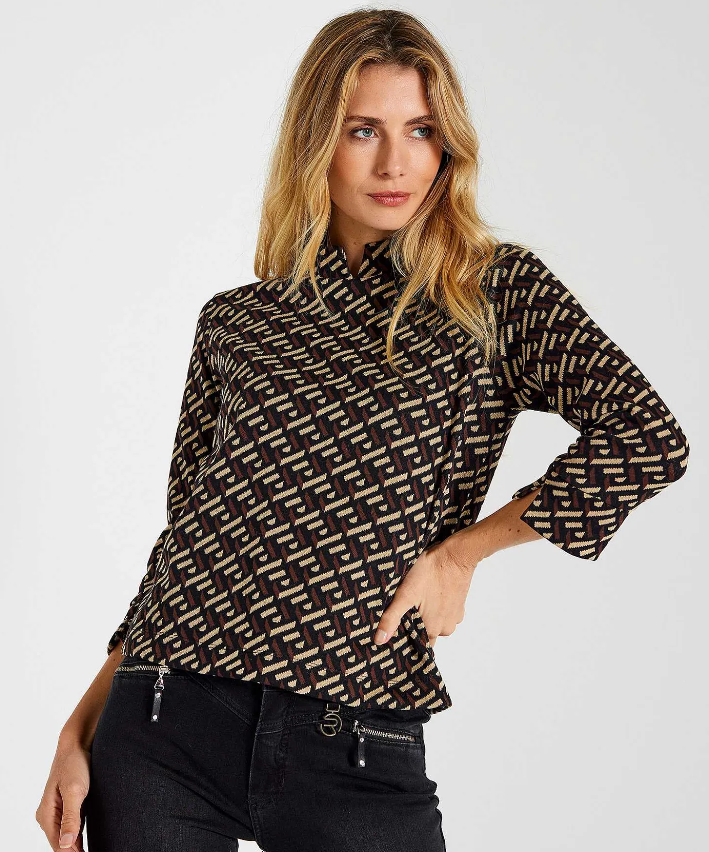Giulia E Tu Top Grafisch Jacquard
