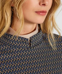 Giulia E Tu Top Visgraat Jacquard