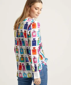 Herzen's Angelegenheit Blouse Zijde Parfum Print