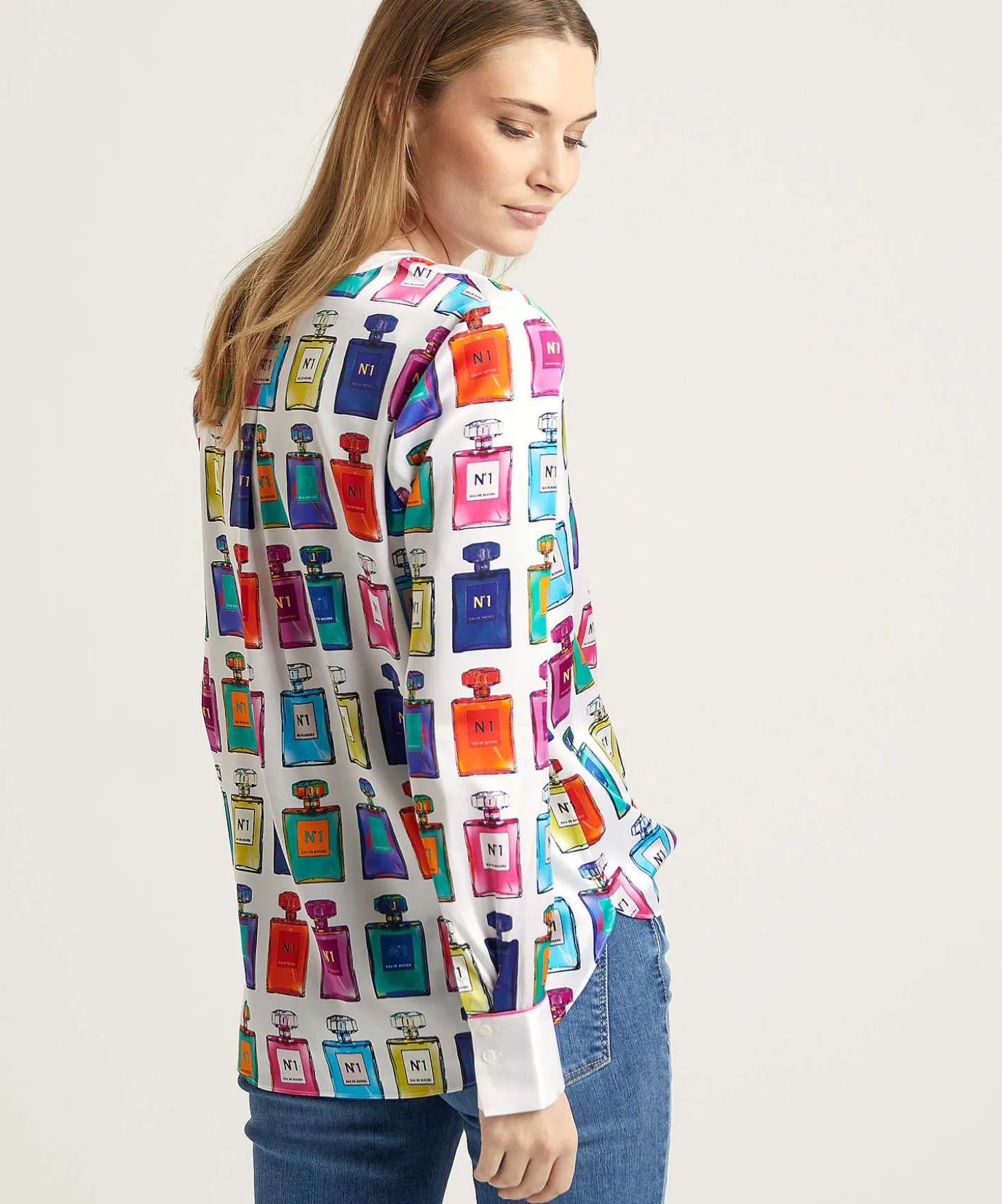 Herzen's Angelegenheit Blouse Zijde Parfum Print