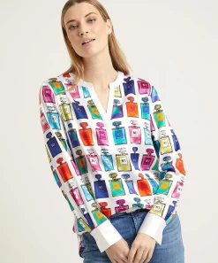 Herzen's Angelegenheit Blouse Zijde Parfum Print