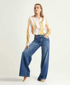 Herzen's Angelegenheit Blouse Zijde Flame Print