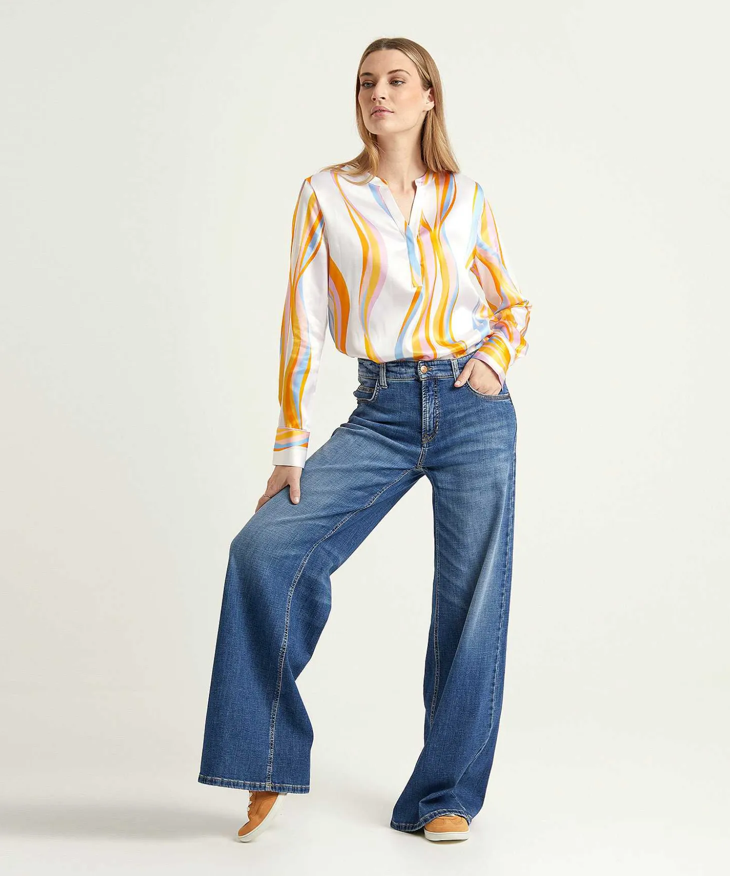 Herzen's Angelegenheit Blouse Zijde Flame Print