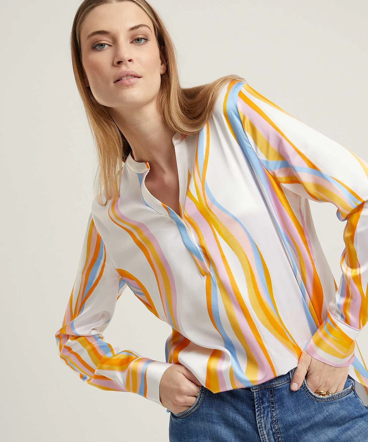 Herzen's Angelegenheit Blouse Zijde Flame Print