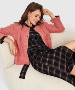 Jane Lushka Doorknoopjurk Geruit Rossy