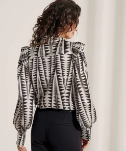 Jane Lushka Silky Blouse Grafische Print Kim