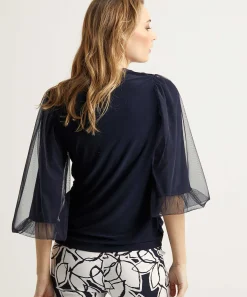 Joseph Ribkoff Top Met Ballonmouw Mesh