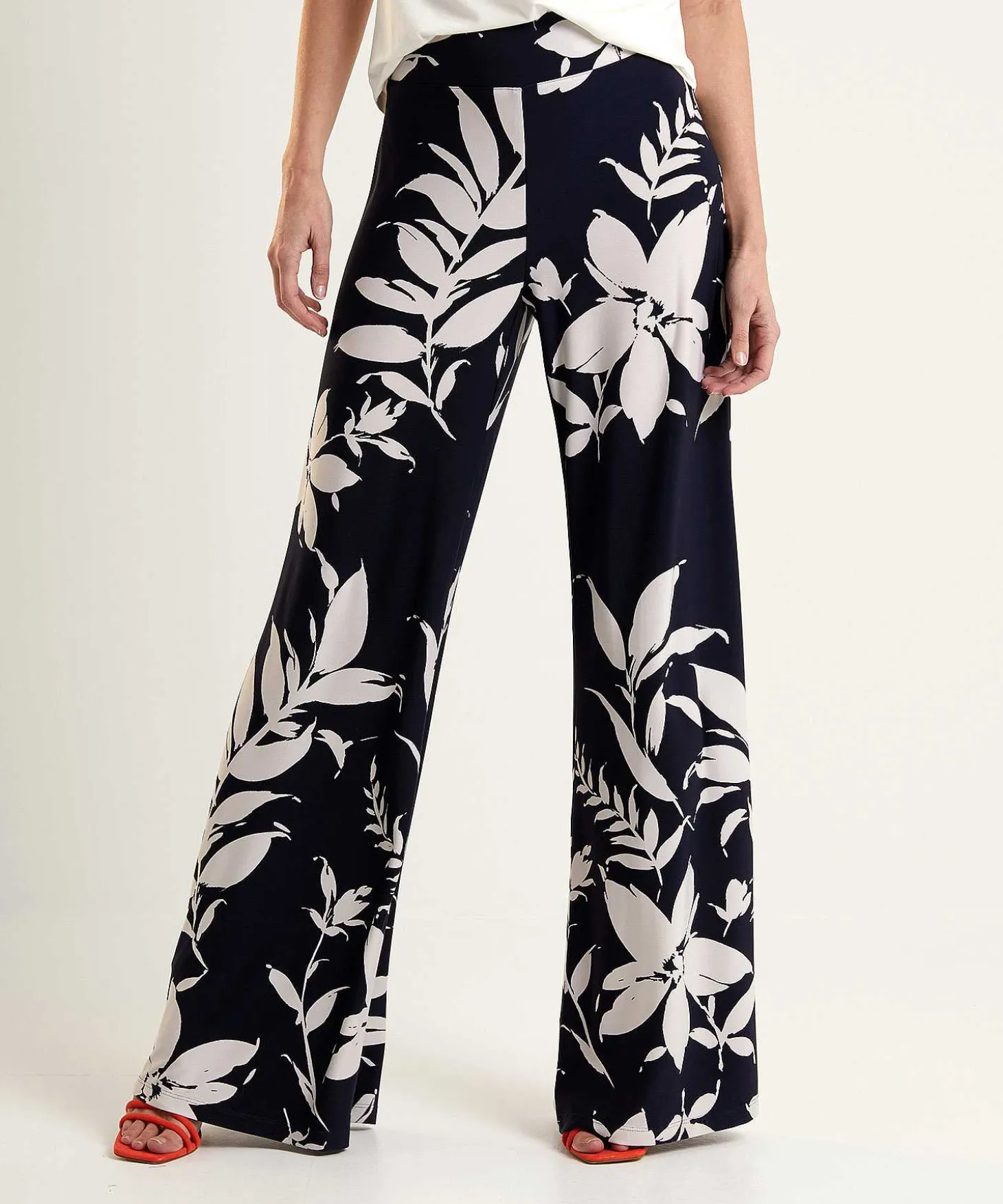 Joseph Ribkoff Wide Leg Broek Bladprint