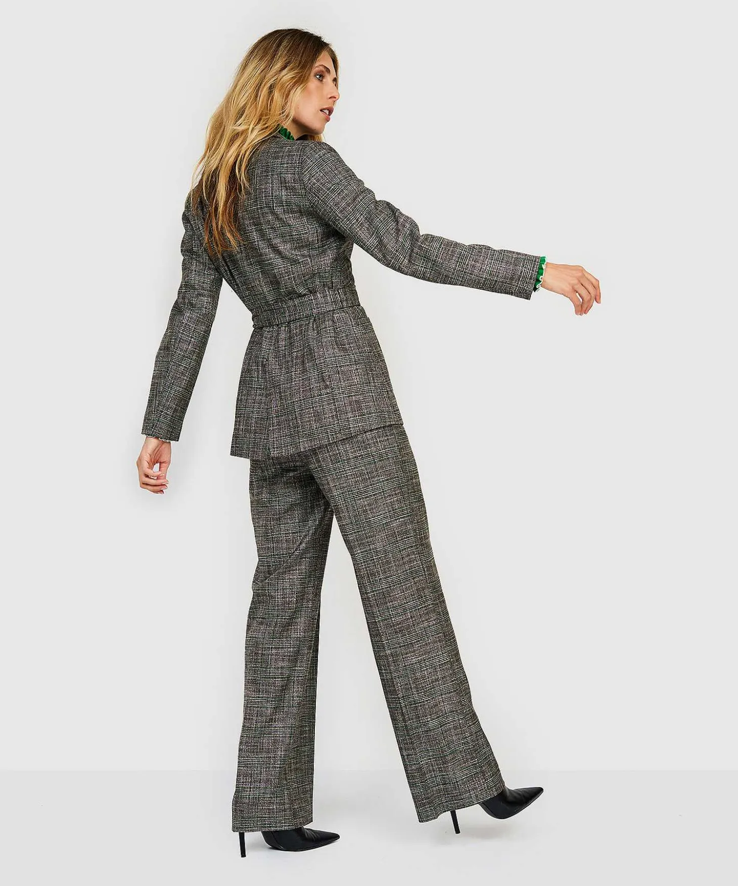 Kyra Blazer Ruit Ceintuur Igone