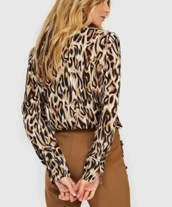 Kyra Blouse Crepe Animalprint Beline