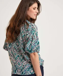 Kyra Blouse Ikat Print Titia