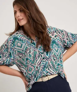 Kyra Blouse Ikat Print Titia