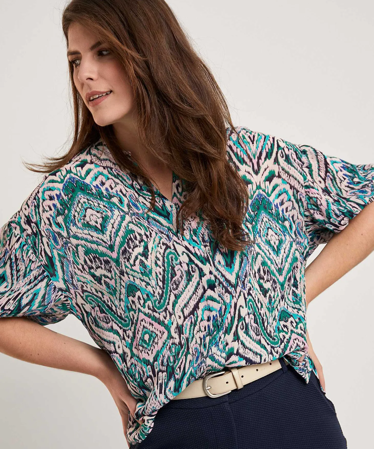 Kyra Blouse Ikat Print Titia
