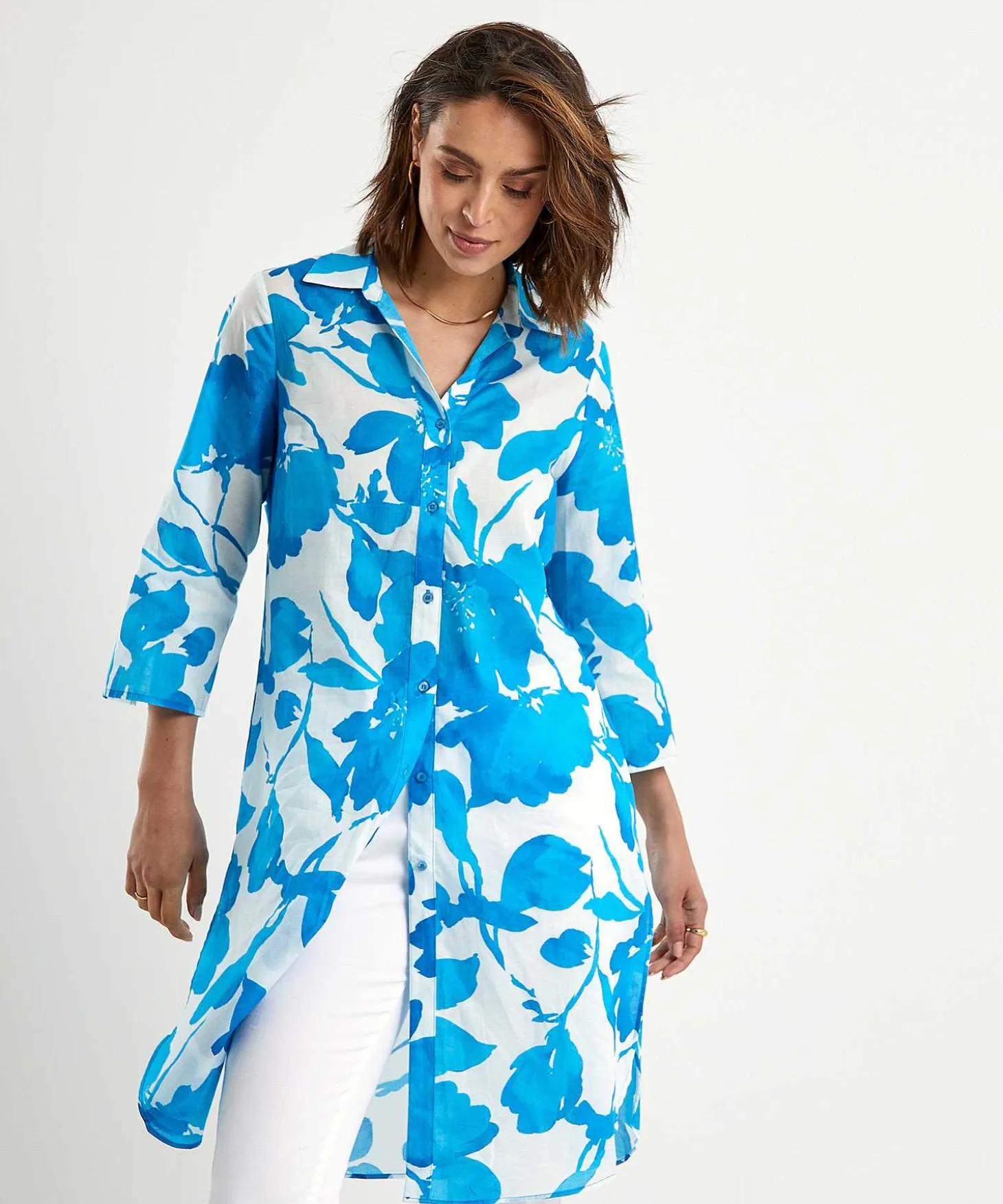 Kyra Cotton Voile Blousejurk Bloemen Bonnie